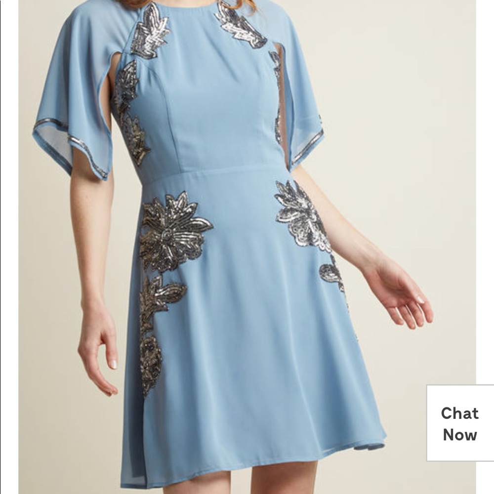 ModCloth Retro Sequin Dress with Cape Sleeves!